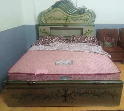 double bed with spring mattress