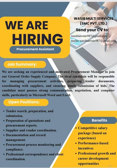 Job offer blue area islamabad