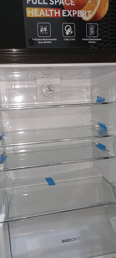 haier touch refrigerator company packed black colour glass door