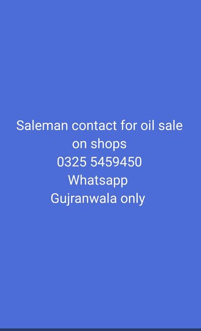 Saleman contact please