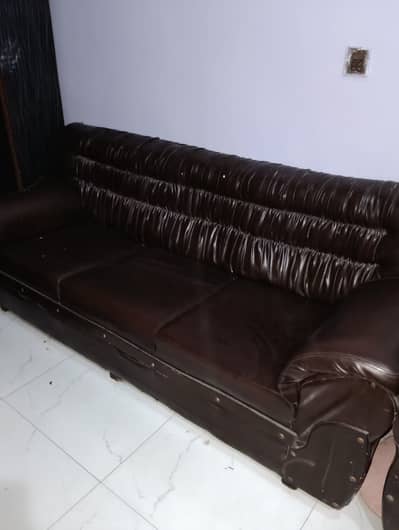 Leather sofa set 3+2+1
