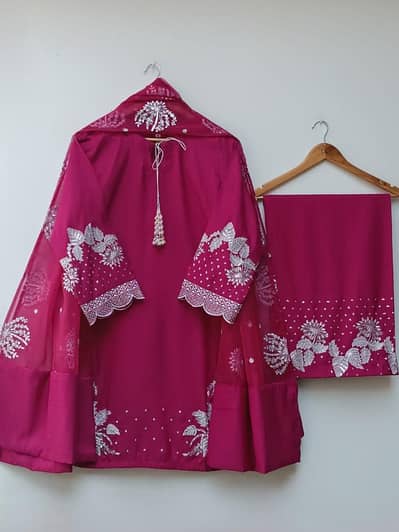 3 PC silk collection embroided