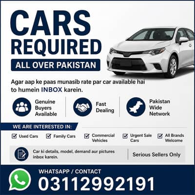 Wanted Cars All Over Pakistan | Genuine Buyers Available