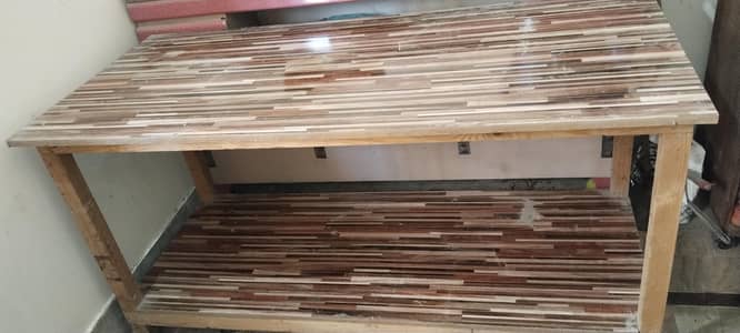 Wooden Study & Work Table with Bottom Storage Shelf