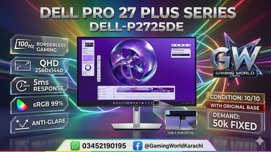 Dell Pro 32 4K USB-C Hub P3223QE / Dell P2725DE 100Hertz LED Monitor