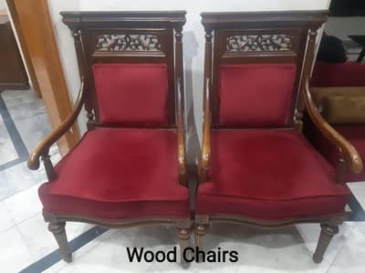 Sale Wood Chairs & Iron Chairs In Good Condition Mahroon Colour