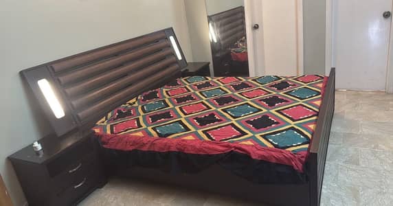 DOUBLE BED WITH TWO SIDE TABLES (no mattress)
