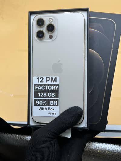 Apple iPhone 12 Pro Max 128 GB Factory unlock non PTA 90% BH With Box