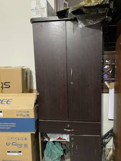 2-Door Wooden Wardrobe / Cupboard for Sale