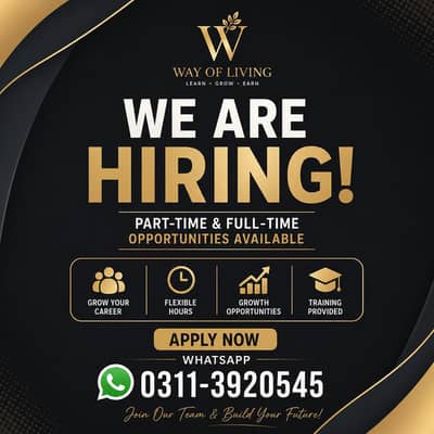 Part-Time & Full-Time Team Members Required