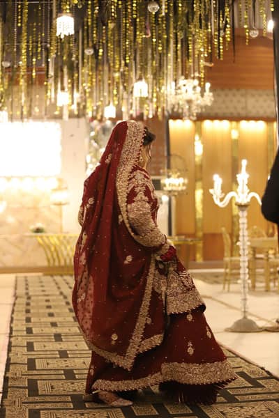 Bridal Dress Mahroon colour