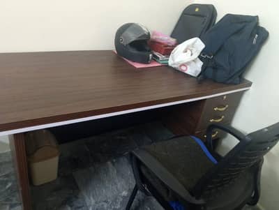 : Study Table – Dark Brown Wooden Study Desk (Like New)
