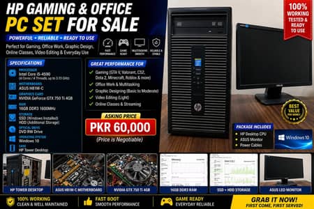Asus Gaming Pc – Intel Core i5 | 16GB RAM | GTX 750 Ti 4GB