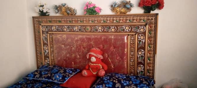 bed with side table