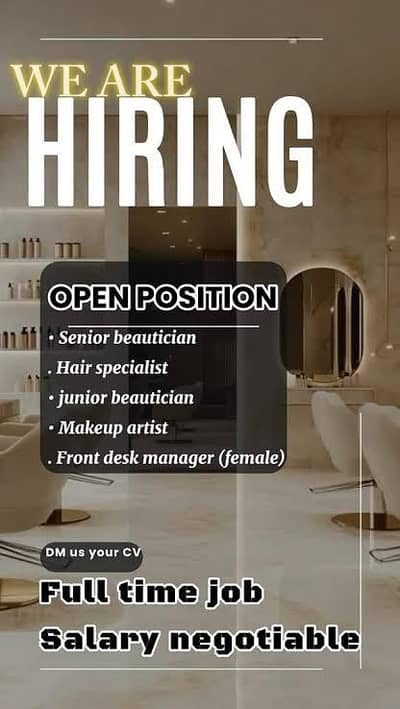 Females required  for salon