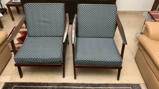 1970’s pair of cushioned chairs