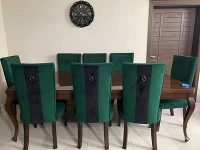 Dining table with sofa chairs