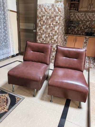 Single leather Sofa set of 4