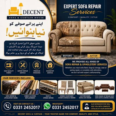Sofa Maker - Fabric Change - Sofa Repair - Furniture polish - Sofa