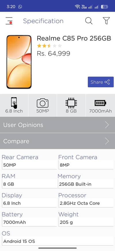 Realme C85PRO 8+8/256