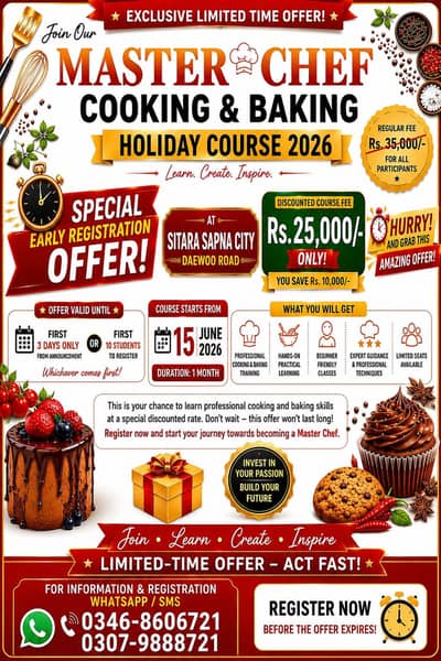 We're going to arrange a cooking classes for female only.