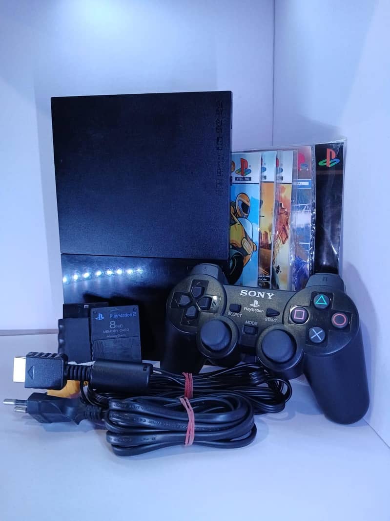 PS2 complete set with wireless controller 0