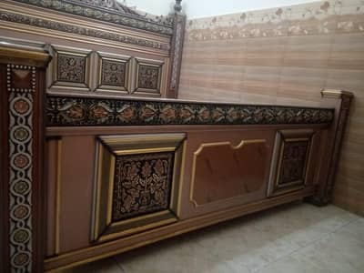 pure wooden bed with sides tables