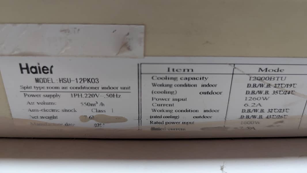 Haier Split AC 4