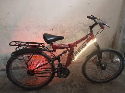 Bicycle Electric converted with lights with shocks and disc brake