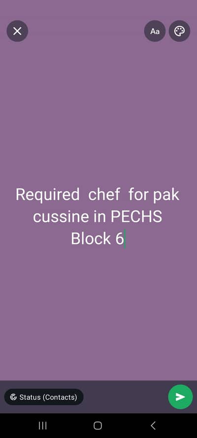 Pak cussine Chef need at PECHS BLK6