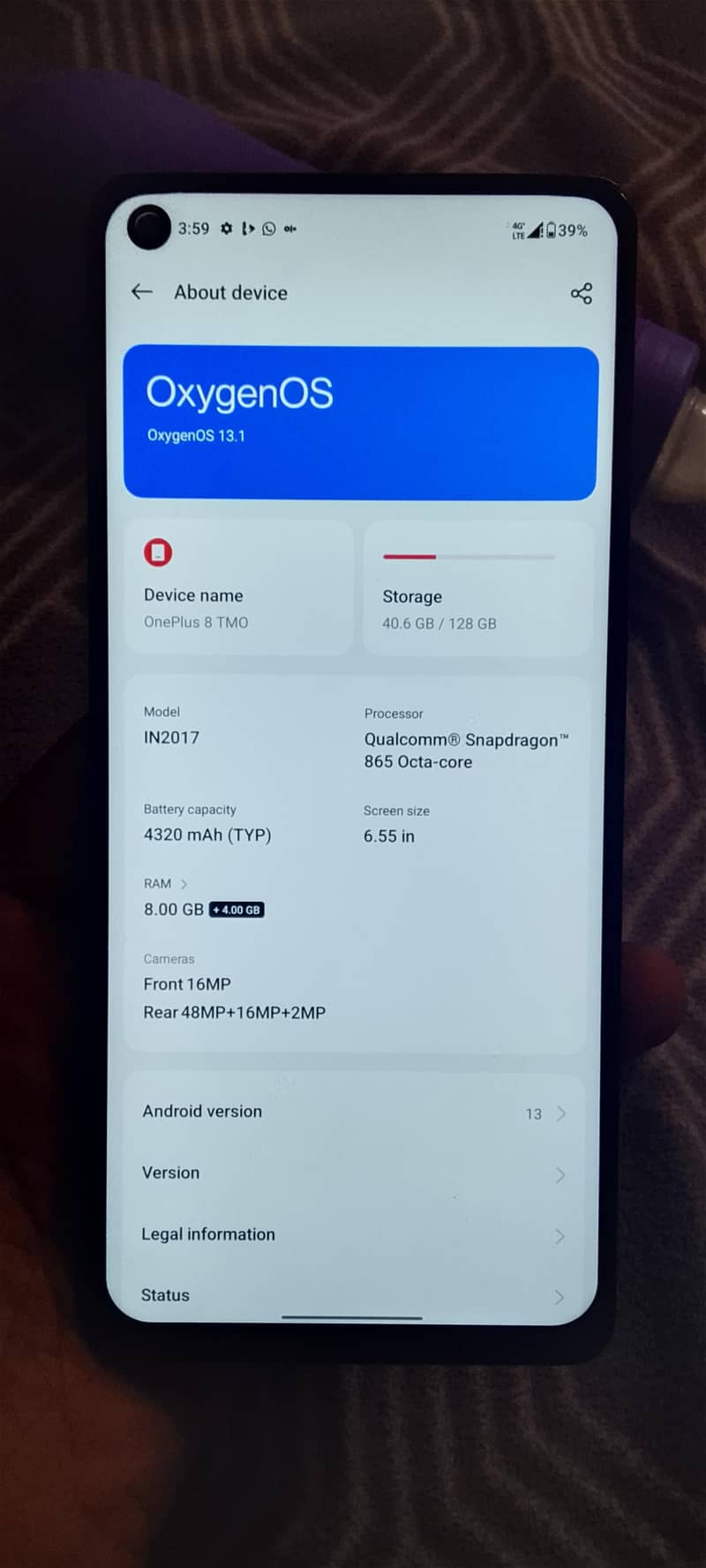 One Plus 8 0