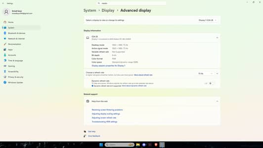 Lenovo 24inch 1080p 75hz monitor