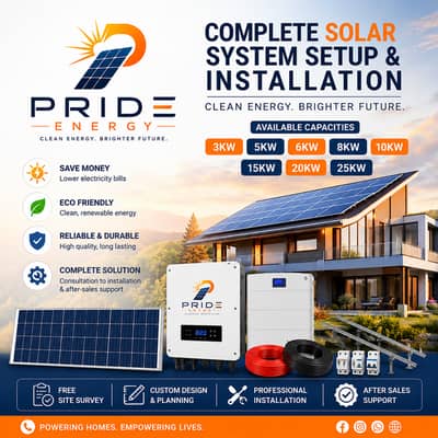 Solar System Installation 3kW-5kW-8kW-10kW-12kW-15kW-18kW-20kW-25kW
