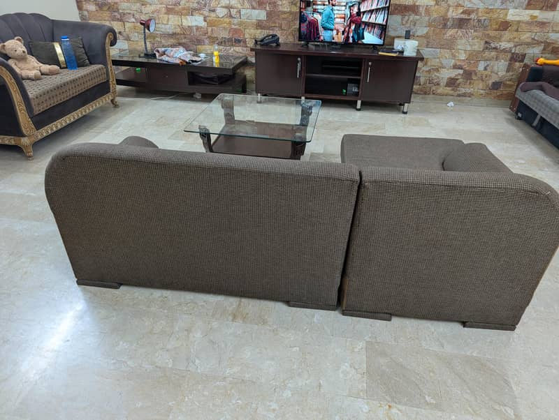 L SHAPE GOLDEN SOFAA. + table combo. 4