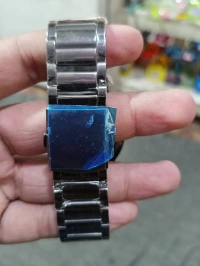 Men's Black Quartz Chain Strap Watch with Diamond Dial