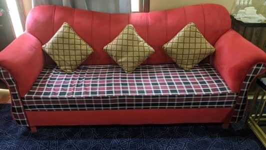 Red 3-Seater Sofa | single beds | sofa kam bed | sofacumbed