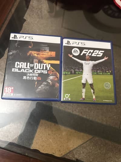 Brand new fc 25 and cod black ops 6 not used contact on 03334318172
