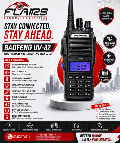 Baofeng UV-82 FM Transceiver, dual band dual channel walkie talkie 1pc