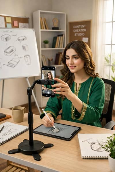 Ultimate Content Creator & Sketching Phone Stand - Height Adjustable
