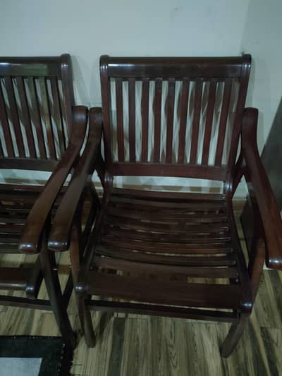 Pure wooden bedroom chairs with table