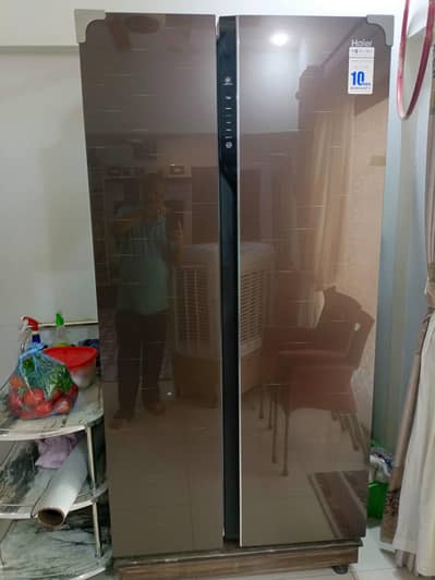 double door almost new regrigrator with 7 years compressor warranty
