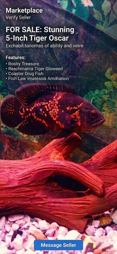 tiger Oscar fish 4 to 4.3 inch