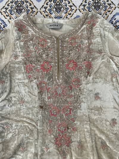 Maria B Formal Event Embroidered Stitched Small Size Dress