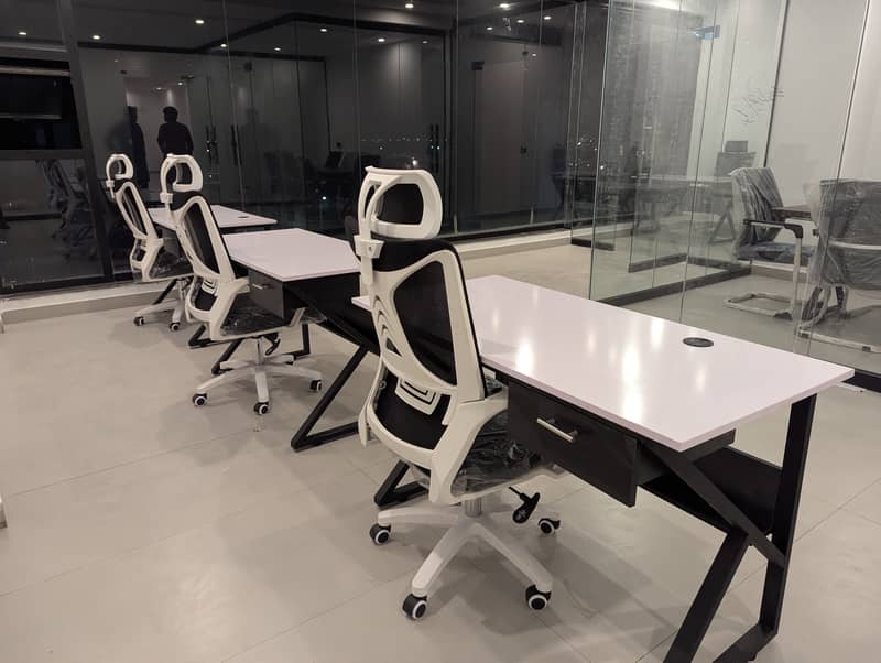 Study Table K shape computer table Workstation2*4 Smart Office tables 14