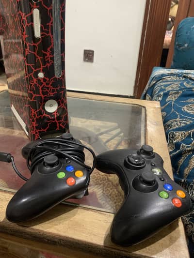 Xbox 360 with 2 controllers