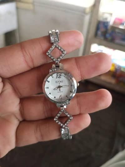 Women's Silver Diamond Bracelet Watch 6mm