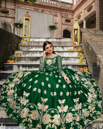 *: 2 Pcs Women's Stitched Shamoz Silk Embroidered Maxi Suit