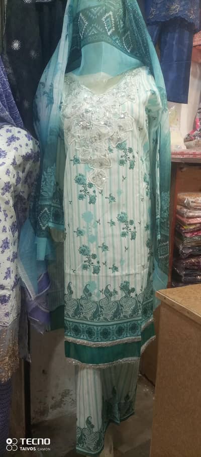 3 PIECES COTTON DORIA WITH GARENTED COLORS