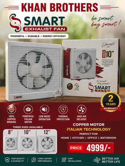 Smart Exhaust Fan | Copper Motor | 8 10 12 Inch Available |