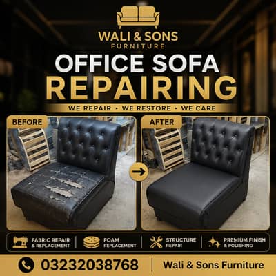 Office Sofa Repairing | Leather sofa | Wali & Sons Furniture Karachi